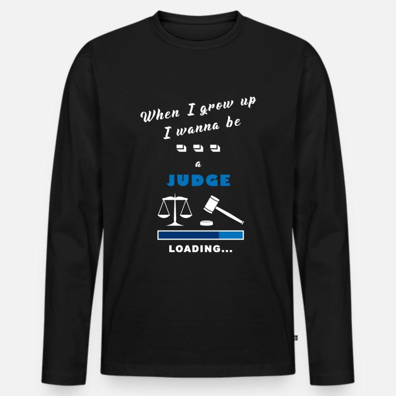 Richter auf Schwarz - Männer Premium Bio Langarmshirt - Schwarz