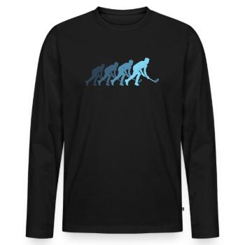 Floorball floorball vintage floorball player - Men's Premium Organic Long Sleeve Shirt - black - Front - Nico (187cm)