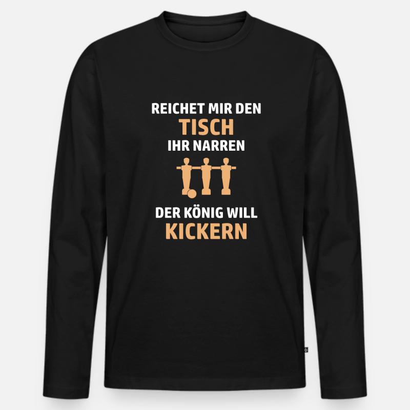 Kickern Tischkicker Foosball - Männer Premium Bio Langarmshirt - Schwarz