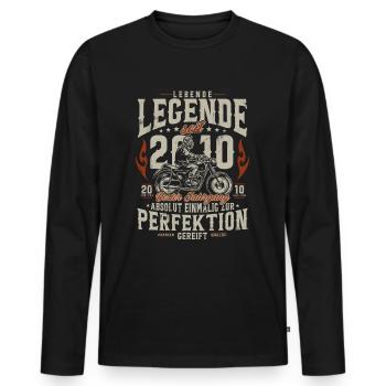 Cadeau moto d’anniversaire Living Legend 2010 - T-shirt manches longues Premium bio Homme - noir - Devant - Nico (187cm)
