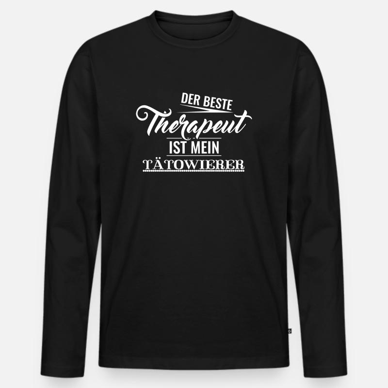 Tattoo - Männer Premium Bio Langarmshirt - Schwarz