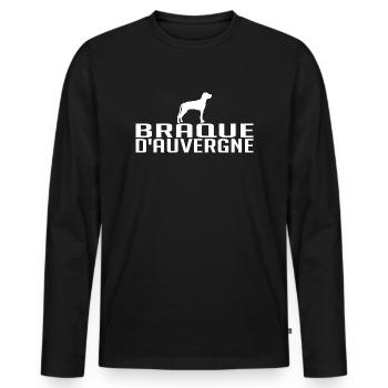 BRAQUE D AUVERGNE Hunderasse Jagdhunde Wilsigns - Männer Premium Bio Langarmshirt - Schwarz - Vorne - Nico (187cm)