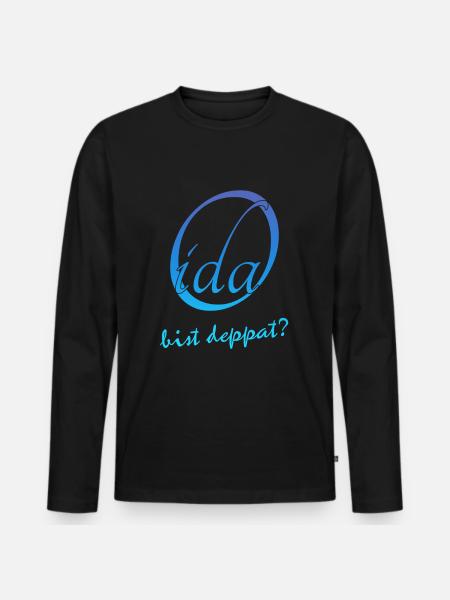 Oida bist deppat? - Männer Premium Bio Langarmshirt - Schwarz
