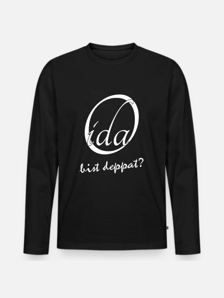 Oida bist deppat? - Männer Premium Bio Langarmshirt - Schwarz