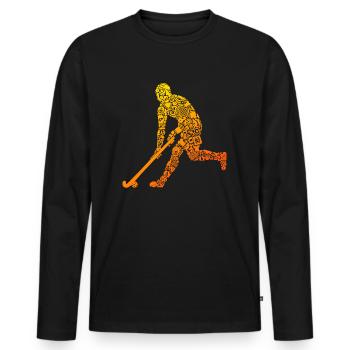 Conception de joueur de hockey sur gazon Joueur de hockey Hockey - T-shirt manches longues Premium bio Homme - noir - Devant - Nico (187cm)