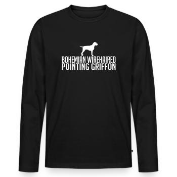 BOHÊME GRIFFON POINTANT GRIFFON Chien Wilsigns - T-shirt manches longues Premium bio Homme - noir - Devant - Nico (187cm)