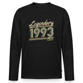 Legendary since 1993 - Men's Premium Organic Long Sleeve Shirt - black - Front - Nico (187cm)