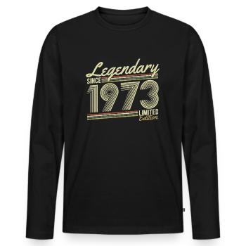 Legendary since 1973 - Men's Premium Organic Long Sleeve Shirt - black - Front - Nico (187cm)
