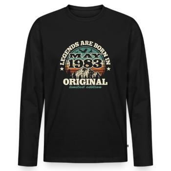 40 years old - legend born in 1983 - Men's Premium Organic Long Sleeve Shirt - black - Front - Nico (187cm)