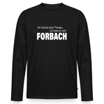 Therapie FORBACH - Männer Premium Bio Langarmshirt - Schwarz - Vorne - Nico (187cm)