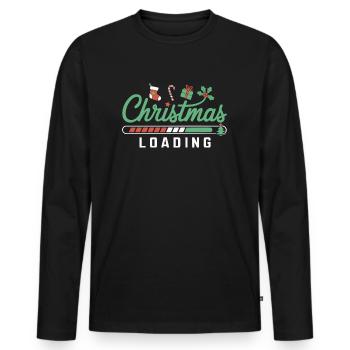 Chargement de Noël - Design de Noël amusant - T-shirt manches longues Premium bio Homme - noir - Devant - Nico (187cm)