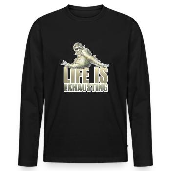 shirt de motif indolence de refroidissement nouveau - T-shirt manches longues Premium bio Homme - noir - Devant - Nico (187cm)
