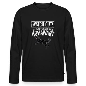 Garde du corps Hovawart - T-shirt manches longues Premium bio Homme - noir - Devant - Nico (187cm)