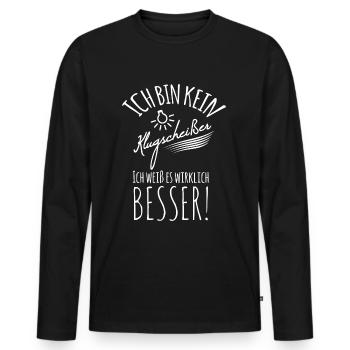 I'M NOT A CLEVER SHIT I REALLY KNOW - Men's Premium Organic Long Sleeve Shirt - black - Front - Nico (187cm)