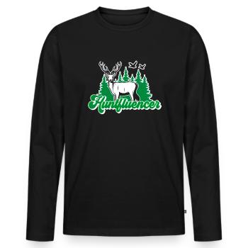 Huntfluencer Hunting Influencer - Men's Premium Organic Long Sleeve Shirt - black - Front - Nico (187cm)
