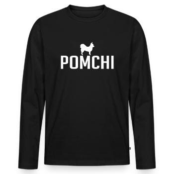 Pomchi Dog breeds Dogs Wilsigns - Men's Premium Organic Long Sleeve Shirt - black - Front - Nico (187cm)