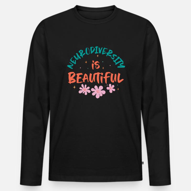 Neurodiverse Ehe Neurodiverser Stolz - Männer Premium Bio Langarmshirt - Schwarz