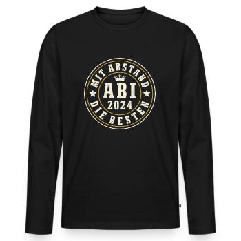 Abi 2024 - Wir sind mit Abstand die Besten Abitur - Männer Premium Bio Langarmshirt - Schwarz - Vorne - Nico (187cm)