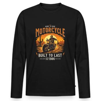 Né en 1986 Motard - T-shirt manches longues Premium bio Homme - noir - Devant - Nico (187cm)