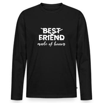 Meilleur ami fait d’honneur cadeau mariage - T-shirt manches longues Premium bio Homme - noir - Devant - Nico (187cm)