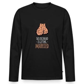 Ce Dickhead se marie - T-shirt manches longues Premium bio Homme - noir - Devant - Nico (187cm)