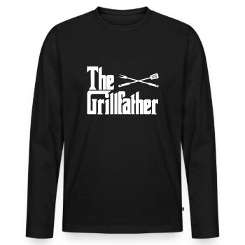 The Grillfather Geschenk Grillen Papa Vater - Männer Premium Bio Langarmshirt - Schwarz - Vorne - Nico (187cm)
