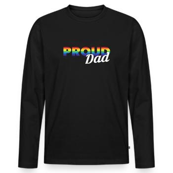 Proud Dad LGBT Geschenk - Männer Premium Bio Langarmshirt - Schwarz - Vorne - Nico (187cm)