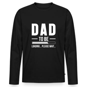 Dad To Be Loading Gift Father-to-Be - Men's Premium Organic Long Sleeve Shirt - black - Front - Nico (187cm)