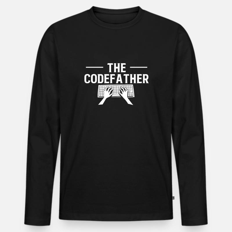 The CodeFather Geschenk Programmierer - Männer Premium Bio Langarmshirt - Schwarz