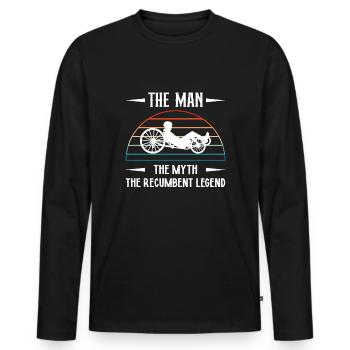 The Man The Myth The Recumbent Legend - Männer Premium Bio Langarmshirt - Schwarz - Vorne - Nico (187cm)