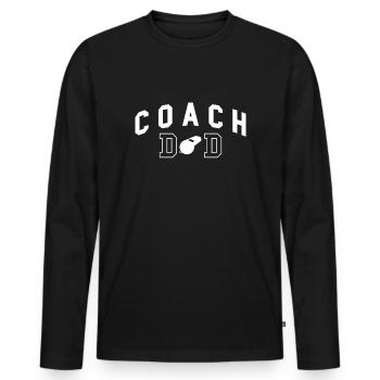 Baseball Coach Trainer Shirt Geschenk Dad - Männer Premium Bio Langarmshirt - Schwarz - Vorne - Nico (187cm)