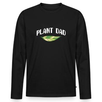 Plant Dad Father Dad Father's Day Gardener Shirt - Men's Premium Organic Long Sleeve Shirt - black - Front - Nico (187cm)