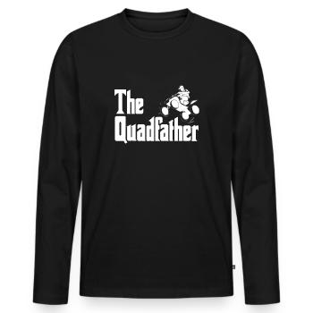 Le QuadFather Shirt Cadeau Quad Rider - T-shirt manches longues Premium bio Homme - noir - Devant - Nico (187cm)