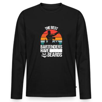 The Best Bartenders Have Beards Shirt Gift - Men's Premium Organic Long Sleeve Shirt - black - Front - Nico (187cm)