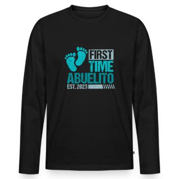 First Time Abuelito 2023 Shirt Geschenk Großvater - Männer Premium Bio Langarmshirt - Schwarz - Vorne - Nico (187cm)
