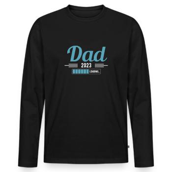 Dad 2023 Shirt Geschenk Loading - Männer Premium Bio Langarmshirt - Schwarz - Vorne - Nico (187cm)