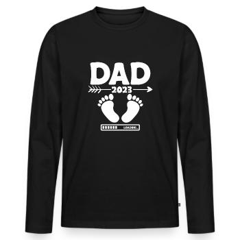 Dad 2023 Shirt Geschenk Loading - Männer Premium Bio Langarmshirt - Schwarz - Vorne - Nico (187cm)