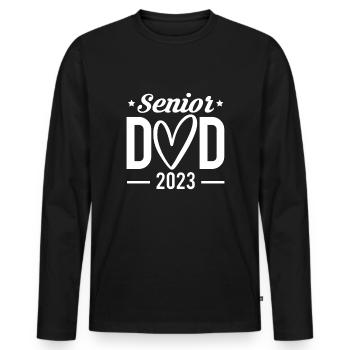 Senior Dad 2023 Shirt Geschenk - Männer Premium Bio Langarmshirt - Schwarz - Vorne - Nico (187cm)