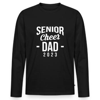 Senior Cheer Dad 2023 Shirt Gift - Men's Premium Organic Long Sleeve Shirt - black - Front - Nico (187cm)