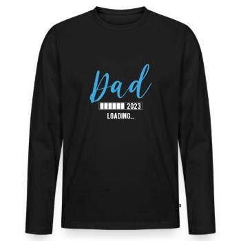 Papa Chargement Chemise Cadeau - T-shirt manches longues Premium bio Homme - noir - Devant - Nico (187cm)