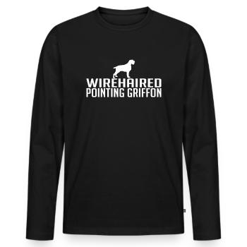 Wirehaired Pointing Griffon Dog Breed Dogs - Men's Premium Organic Long Sleeve Shirt - black - Front - Nico (187cm)