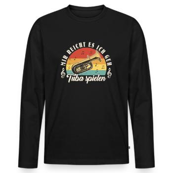 Tuba Tubist Tuba Spieler Geschenkidee - Männer Premium Bio Langarmshirt - Schwarz - Vorne - Nico (187cm)