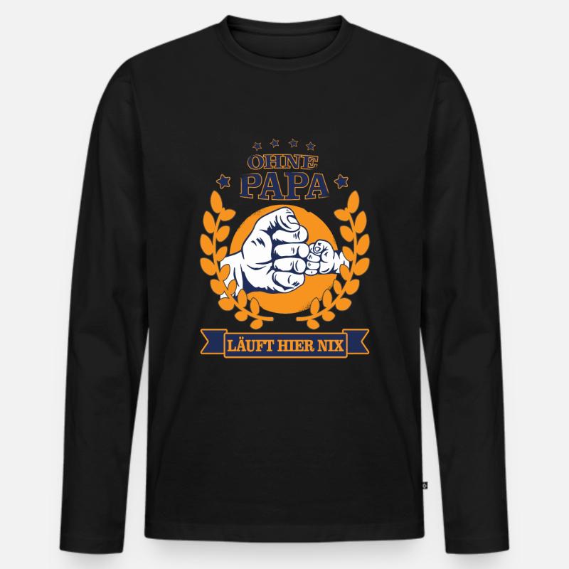 Bester Papa - Männer Premium Bio Langarmshirt - Schwarz