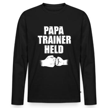 Fußballtrainer Spruch Bester Trainer Fußballcoach - Männer Premium Bio Langarmshirt - Schwarz - Vorne - Nico (187cm)