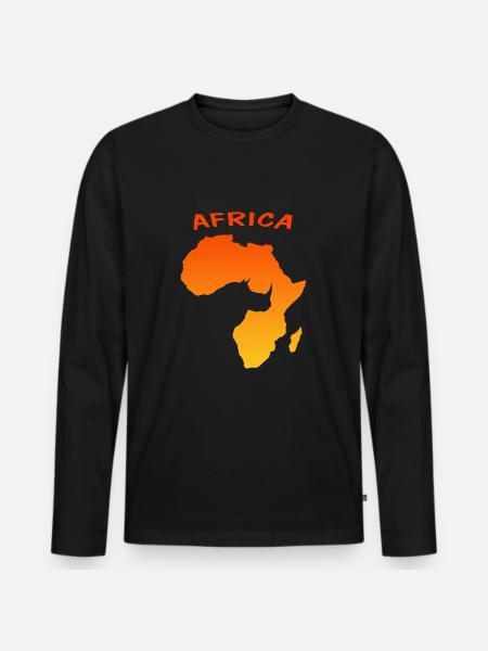 Afrika, Safari, Africa - Männer Premium Bio Langarmshirt - Schwarz