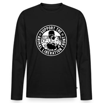 Support The A.L.F. - Männer Premium Bio Langarmshirt - Schwarz - Vorne - Nico (187cm)