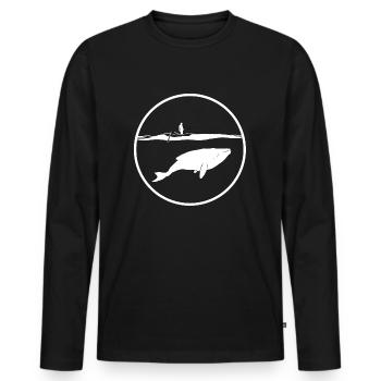 Walfisch - Männer Premium Bio Langarmshirt - Schwarz - Vorne - Nico (187cm)