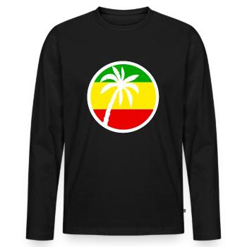 Reggae - Männer Premium Bio Langarmshirt - Schwarz - Vorne - Nico (187cm)