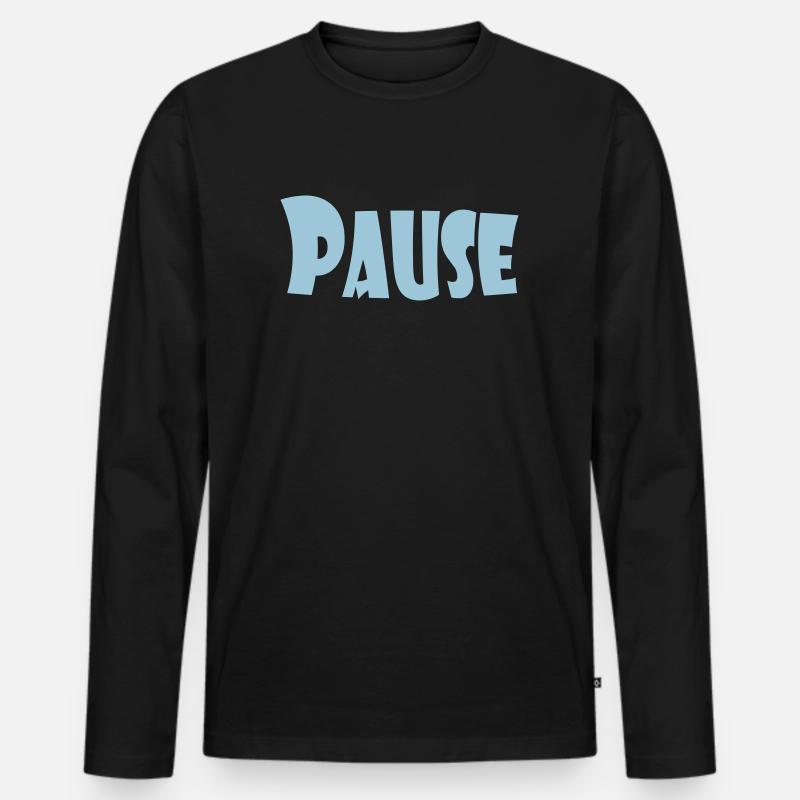PAUSE - Männer Premium Bio Langarmshirt - Schwarz