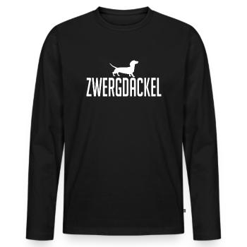 Zwergdackel Hunderasse Hunde Hund Wilsigns - Männer Premium Bio Langarmshirt - Schwarz - Vorne - Nico (187cm)